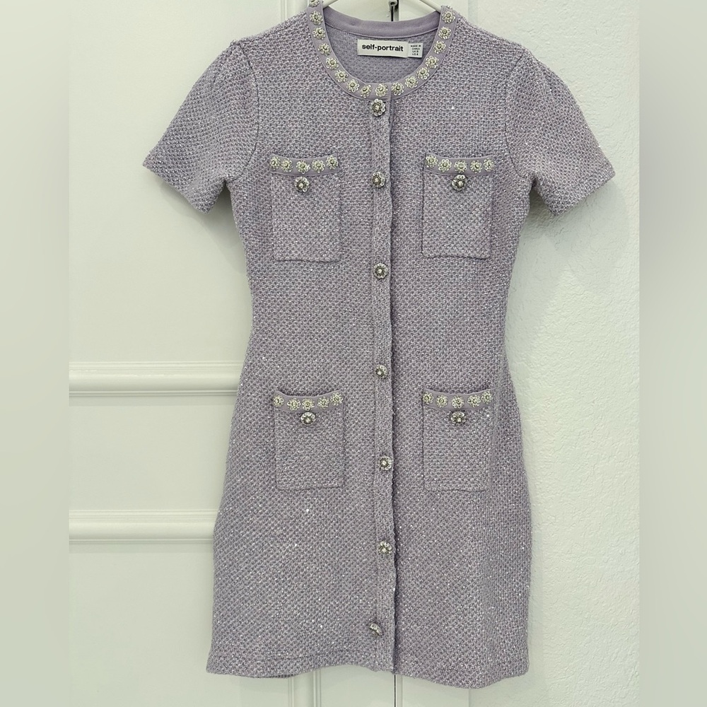 Selfportrait Sequin Knit Mini Dress